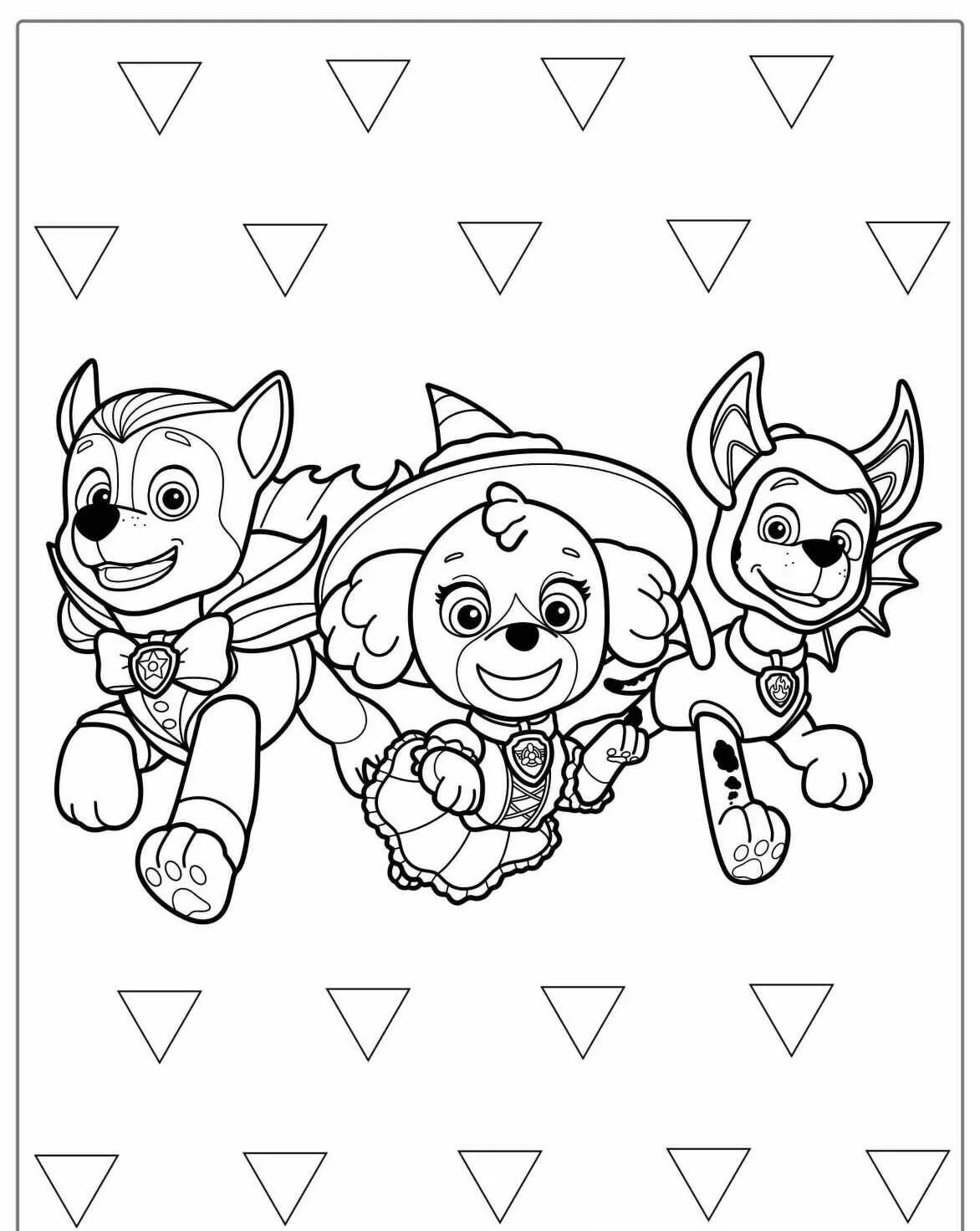 Desenho de Patrulha Canina em Fantasias para Colorir