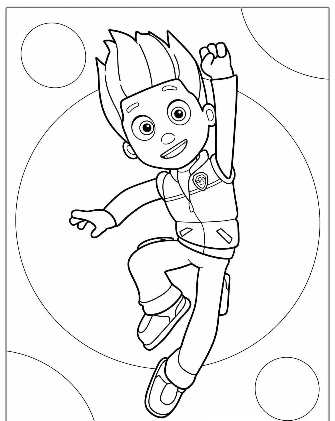 Desenho de Patrulha Canina com Ryder para Colorir