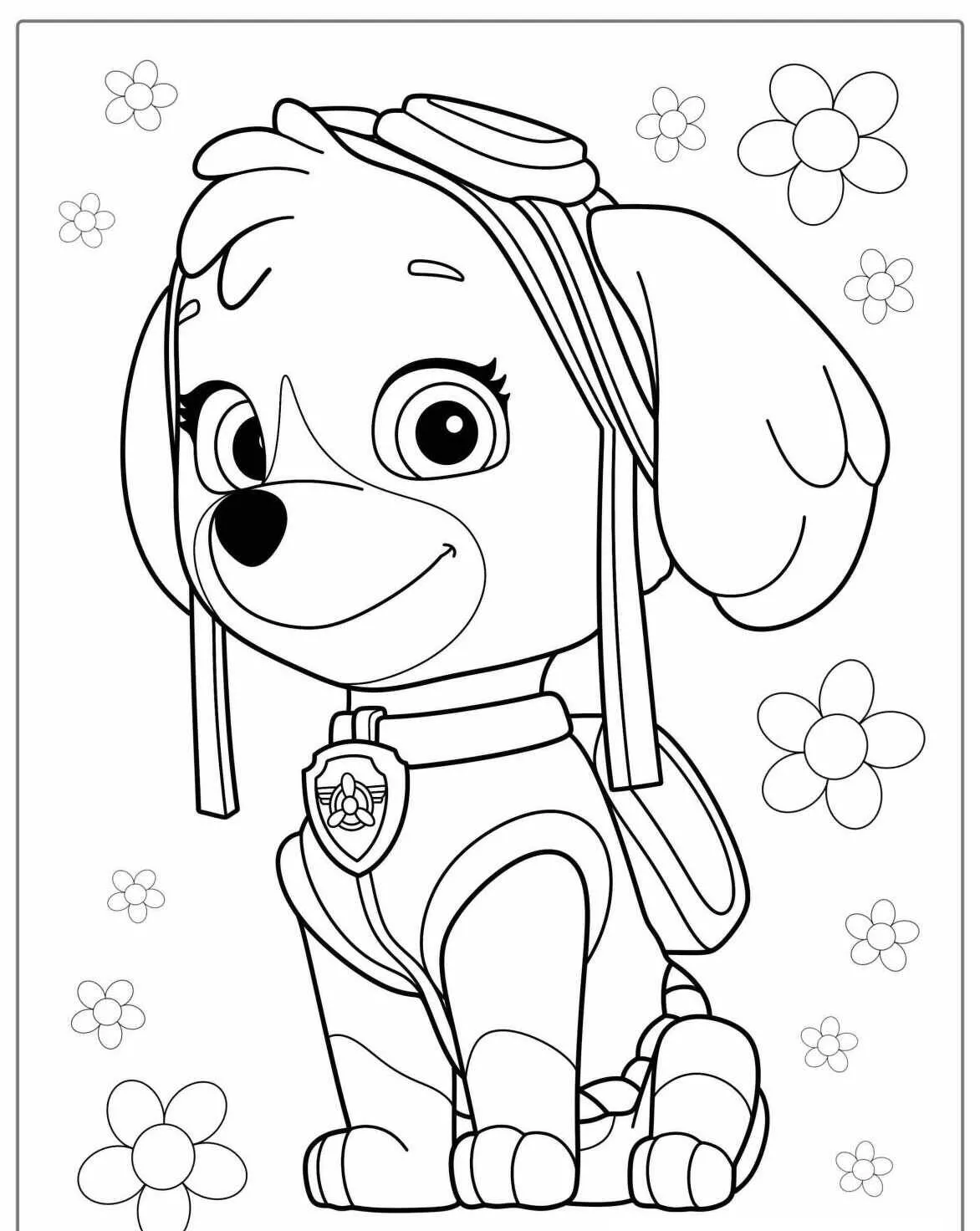 Desenho de Patrulha Canina Skye para Colorir