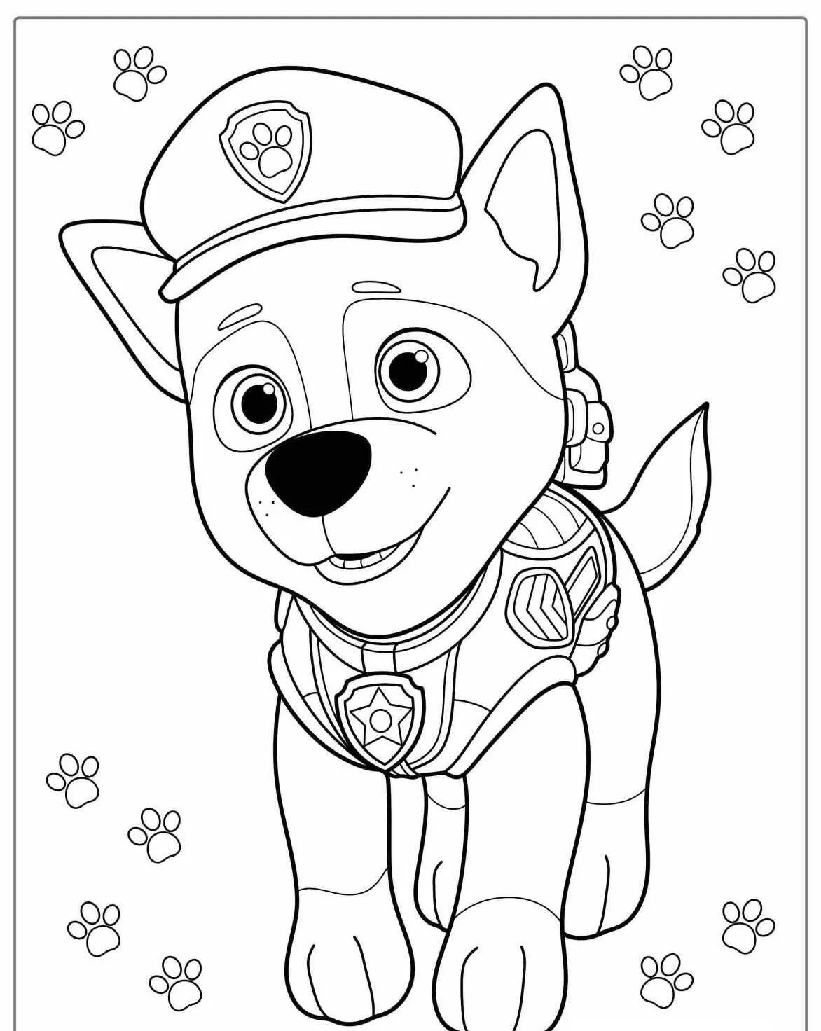 Desenho de Patrulha Canina Chase para Colorir