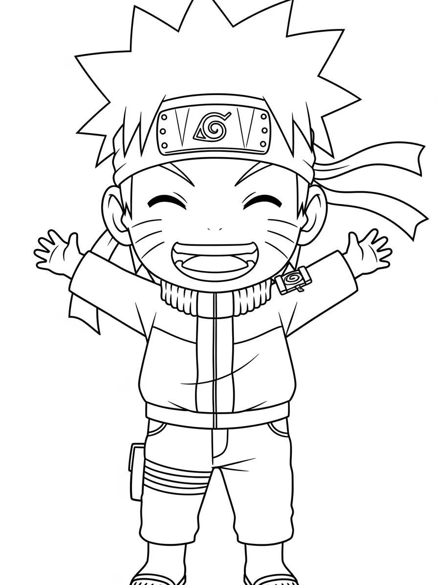 Desenho de Naruto Uzumaki para Colorir