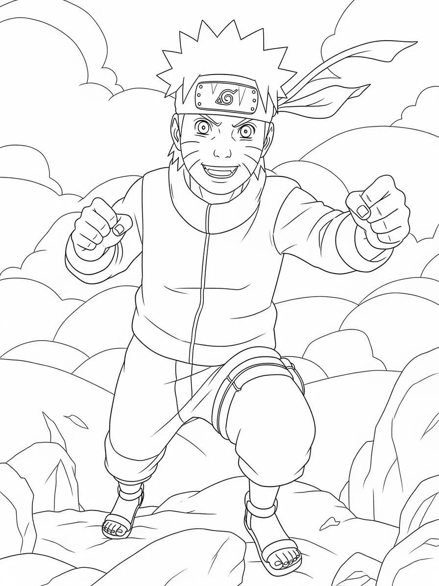Desenho de Naruto Uzumaki para Colorir