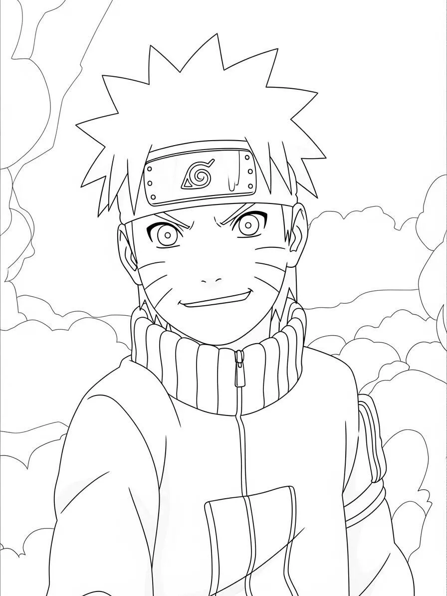 Desenho de Naruto Uzumaki para Colorir