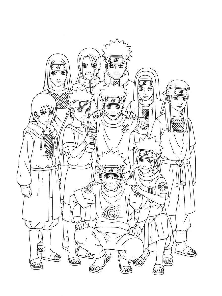 Desenho dos Personagens de Naruto para Colorir