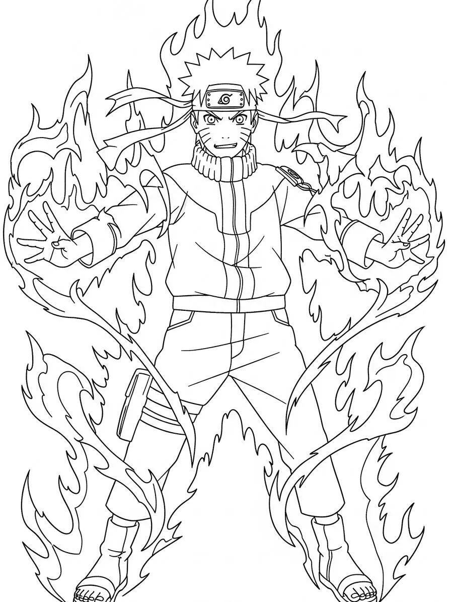Desenho de Naruto em Modo Sábio para Colorir