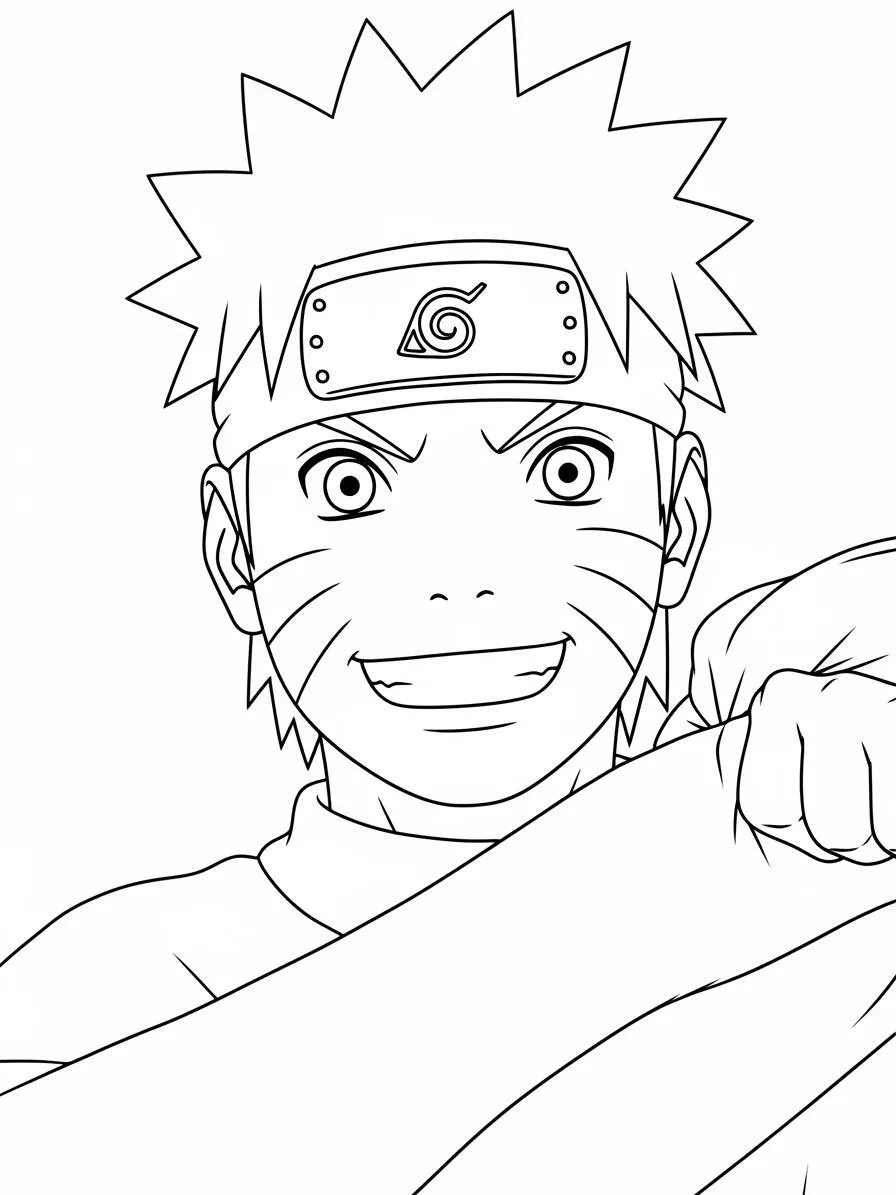 Desenho de Naruto Uzumaki para Colorir