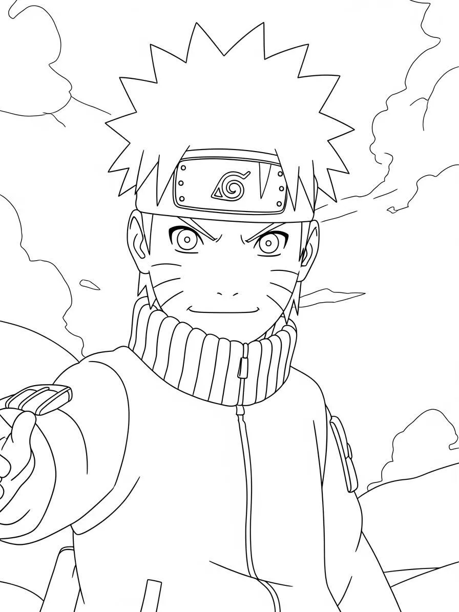 Desenho de Naruto Uzumaki para Colorir