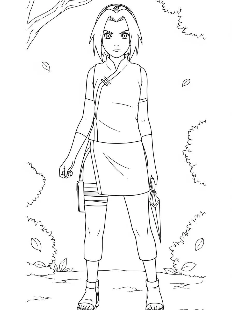 Desenho de Sakura Haruno do Naruto para Colorir