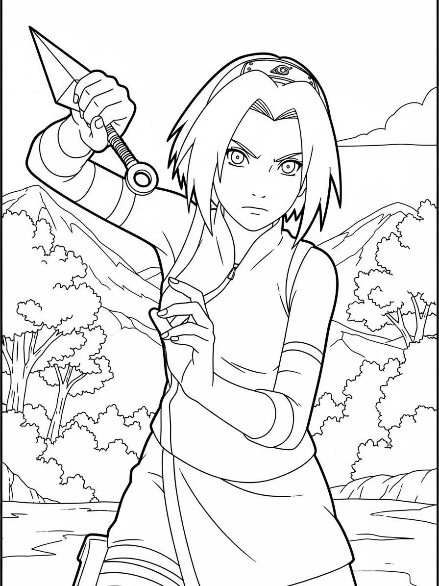 Desenho de Sakura Haruno do Naruto para Colorir