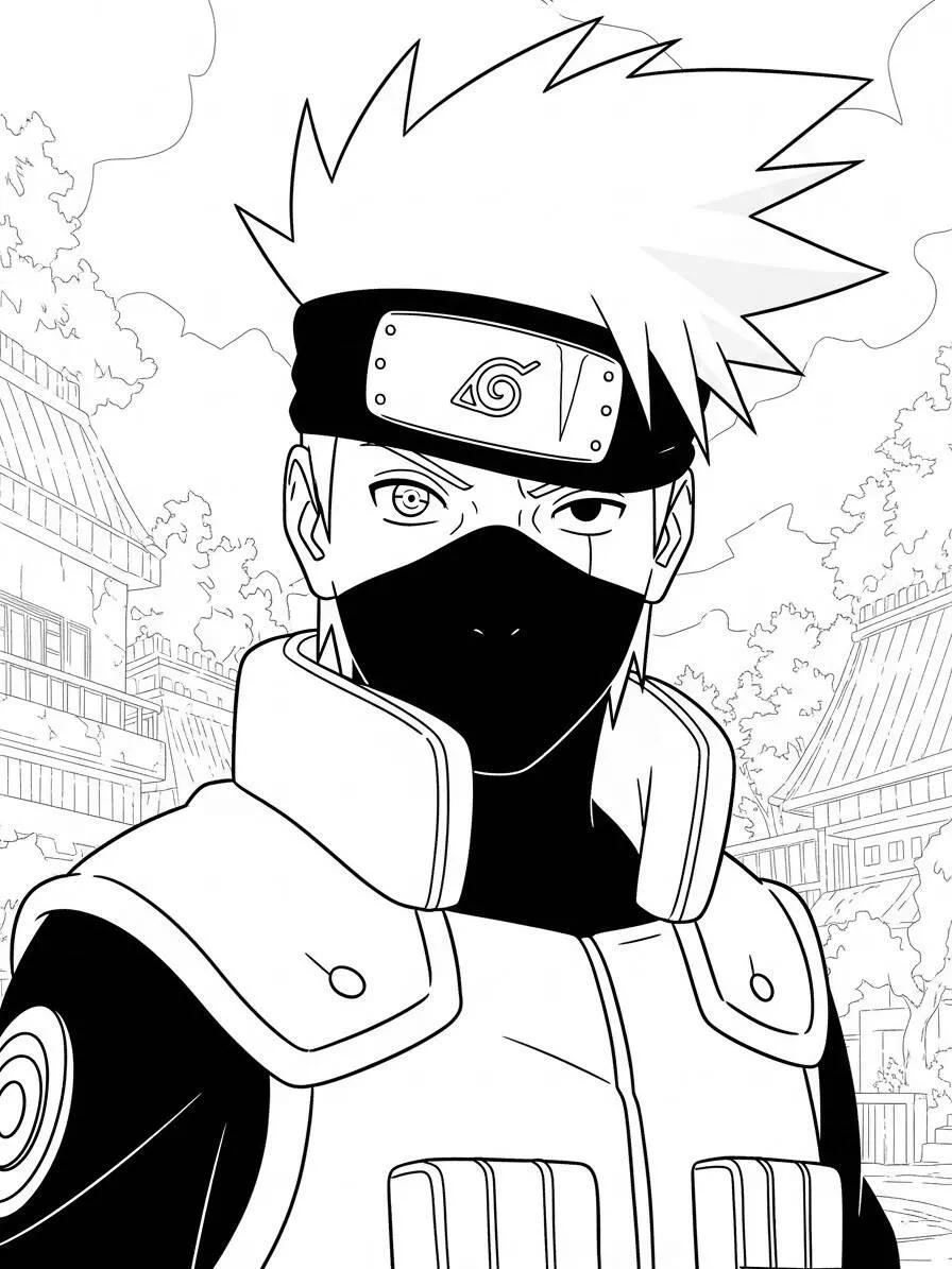 Desenho de Kakashi Hatake do Naruto para Colorir