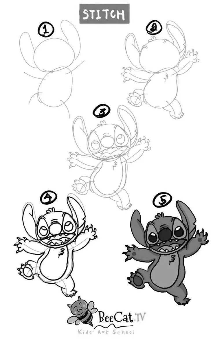 Ideia de Desenho para Desenhar: Como Desenhar o Stitch Fácil