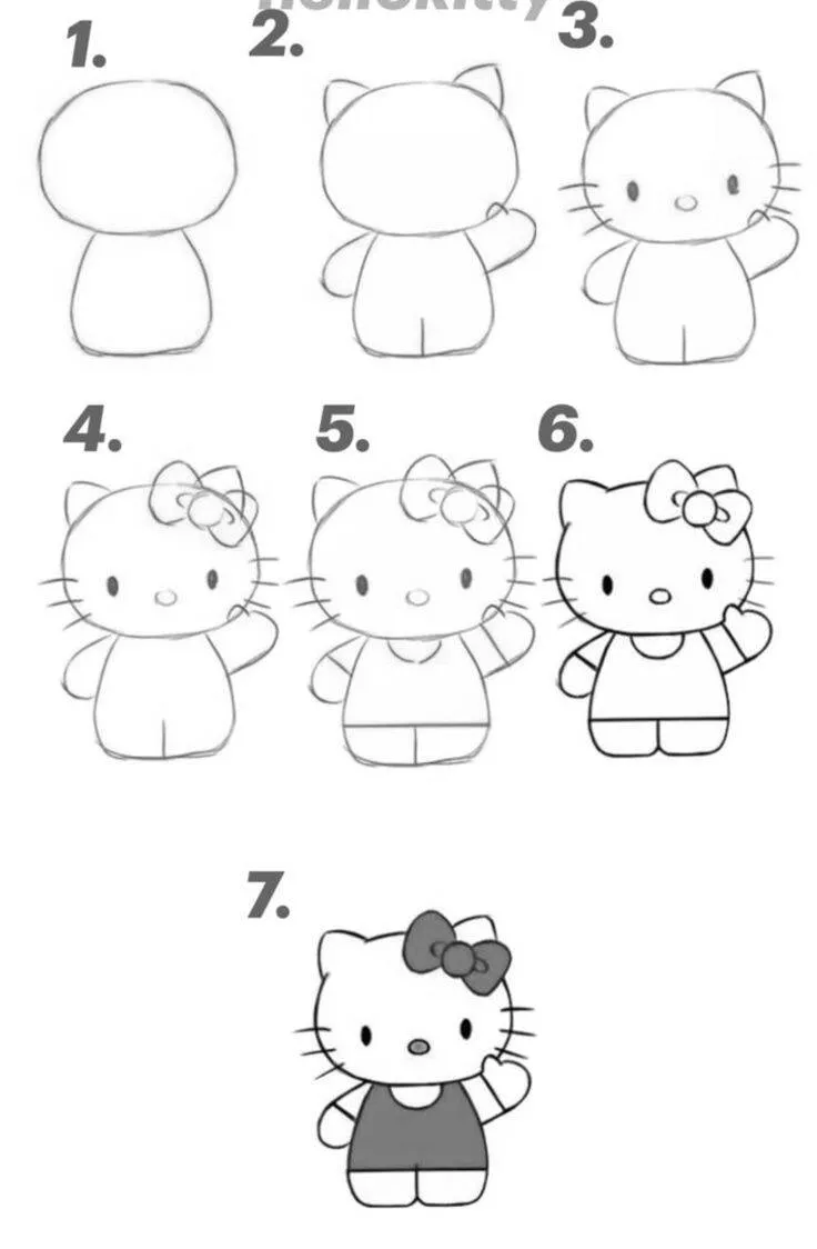 Ideia de Desenho para Desenhar: Como Desenhar a Hello Kitty Fácil