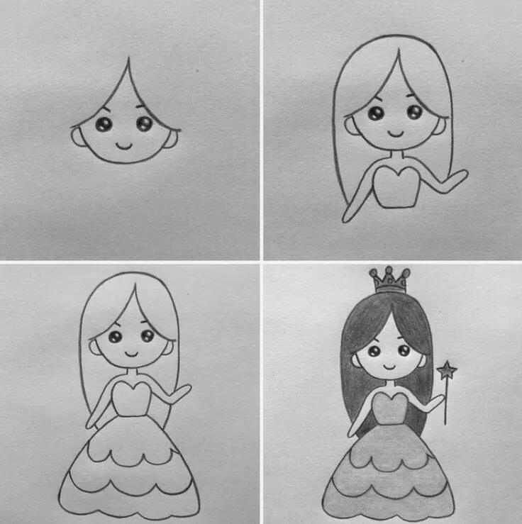 Ideia de Desenho para Desenhar: Como Desenhar uma Princesa Fácil