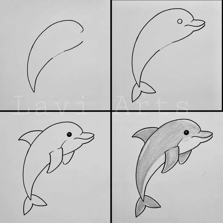 Ideia de Desenho para Desenhar: Como Desenhar um Golfinho Fácil