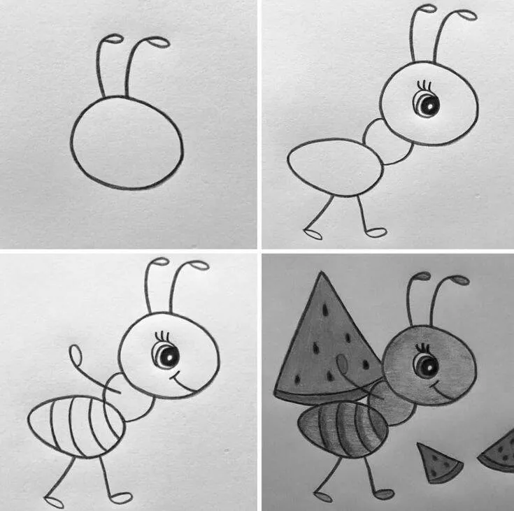Ideia de Desenho para Desenhar: Como Desenhar uma Formiga Fácil