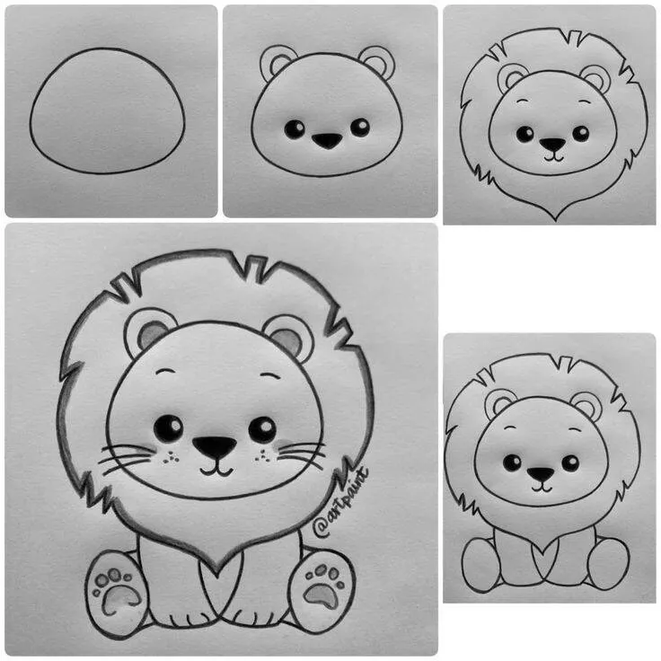 Ideia de Desenho para Desenhar: Como Desenhar um Leão Fácil