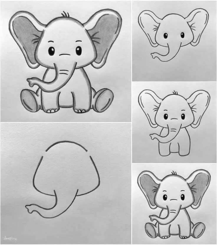 Ideia de Desenho para Desenhar: Como Desenhar um Elefante Fácil