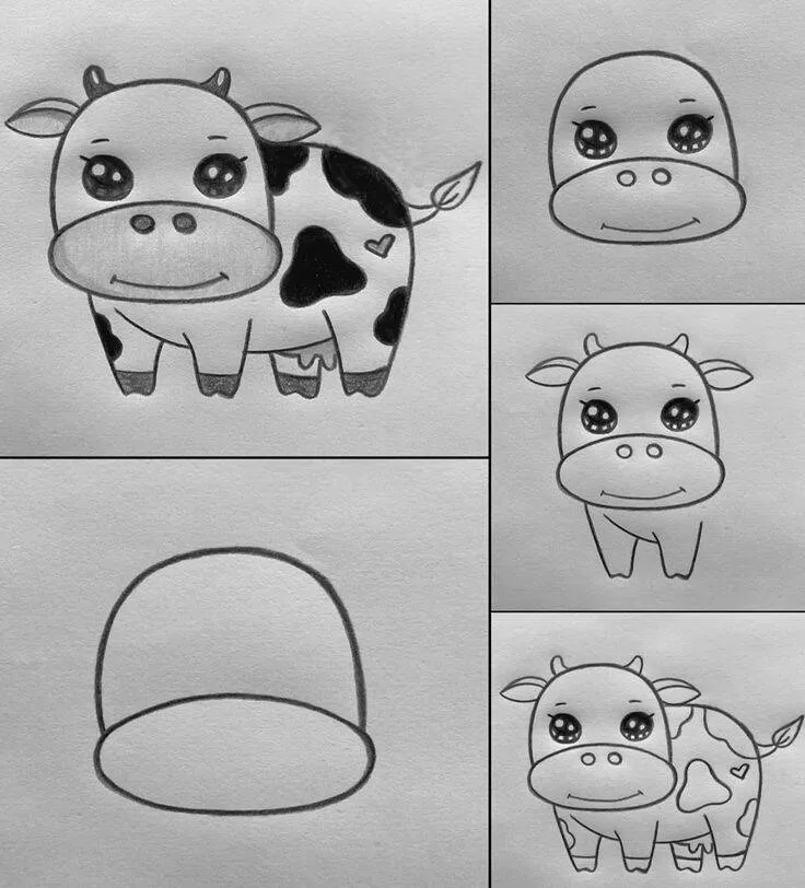 Ideia de Desenho para Desenhar: Como Desenhar uma Vaca Fácil