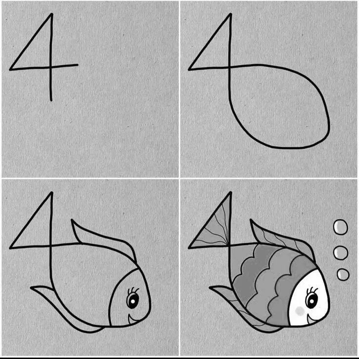 Ideia de Desenho para Desenhar: Como Desenhar um Peixe Fácil