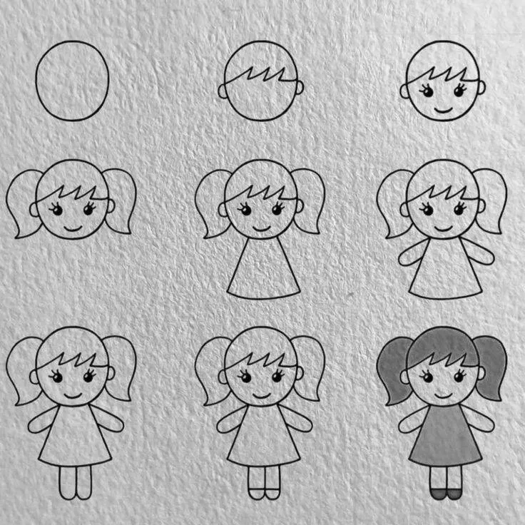 Ideia de Desenho para Desenhar: Como Desenhar uma Menina Fácil