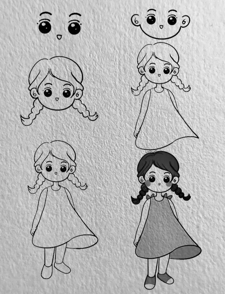 Ideia de Desenho para Desenhar: Como Desenhar uma Menina Fácil