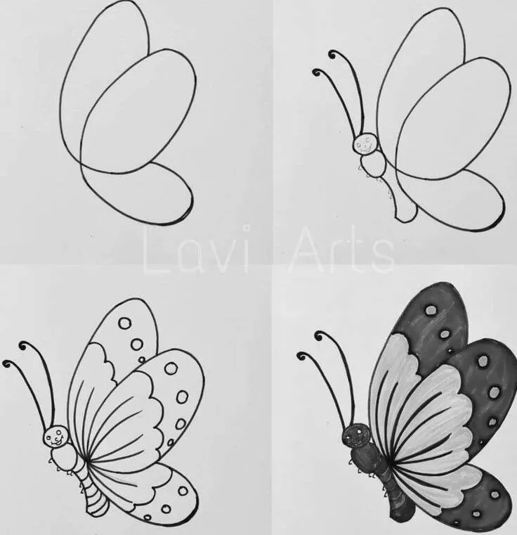 Ideia de Desenho para Desenhar: Como Desenhar uma Borboleta Fácil