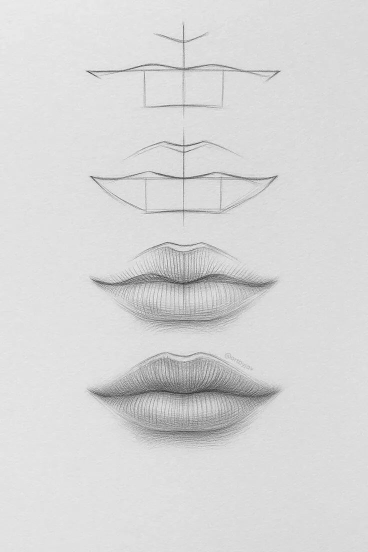 Ideia de Desenho para Desenhar: Como Desenhar Lábios Fácil