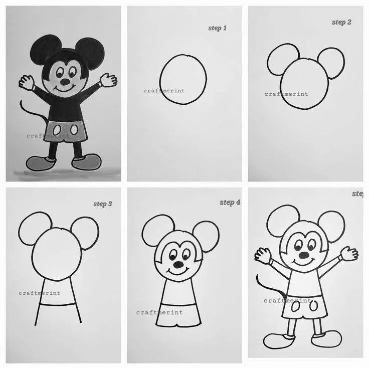 Ideia de Desenho para Desenhar: Como Desenhar o Mickey Mouse Fácil