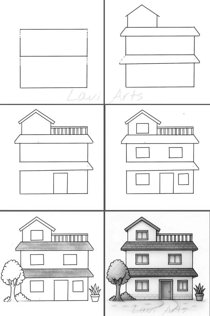Ideia de Desenho para Desenhar: Como Desenhar uma Casa Fácil