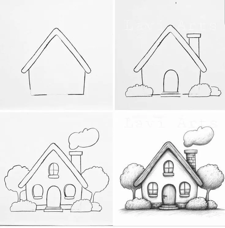 Ideia de Desenho para Desenhar: Como Desenhar uma Casa Fácil