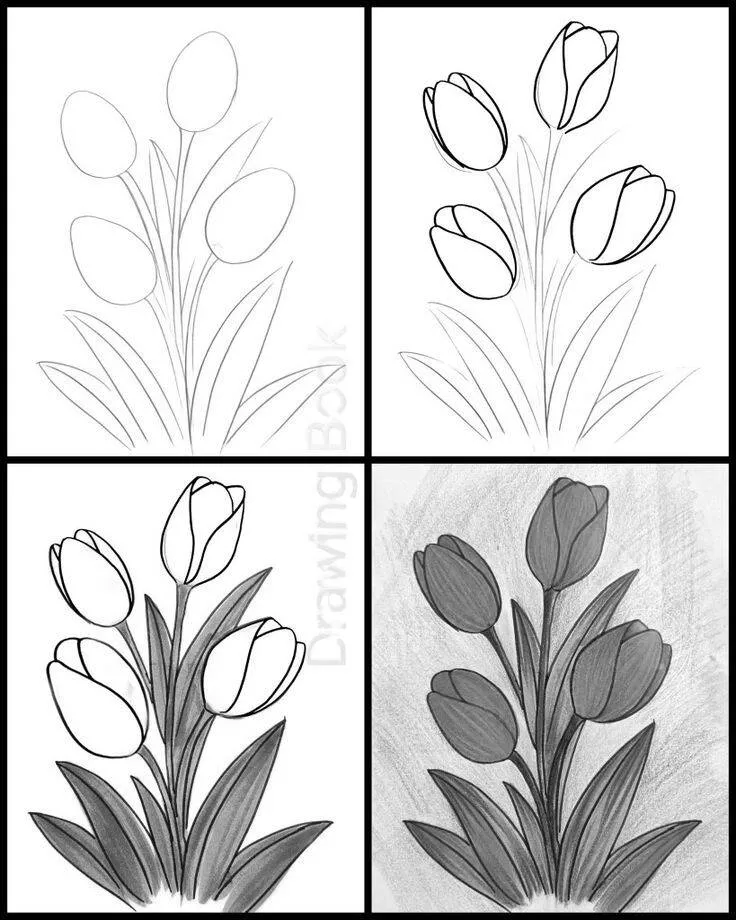 Ideia de Desenho para Desenhar: Como Desenhar Flores Fácil