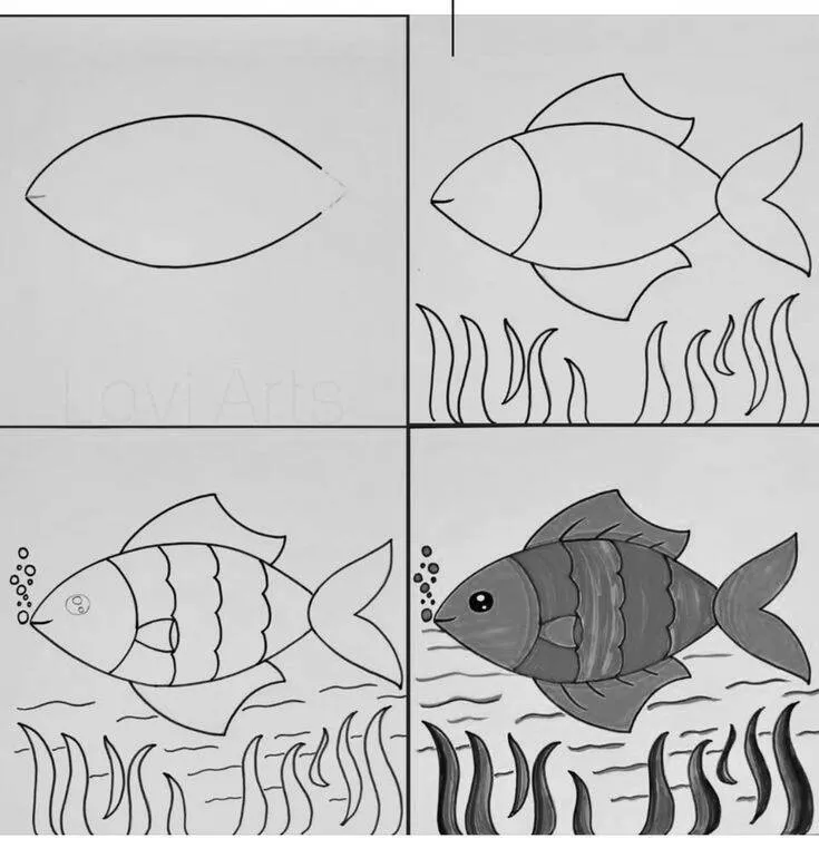 Ideia de Desenho para Desenhar: Como Desenhar um Peixe Fácil