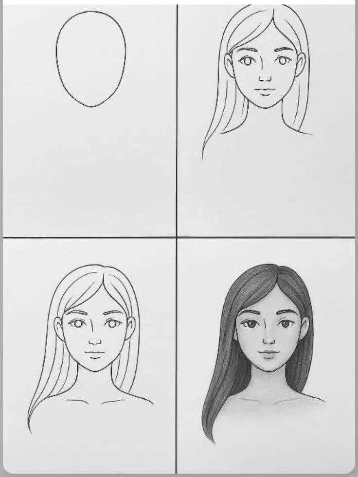 Ideia de Desenho para Desenhar: Como Desenhar um Rosto Feminino Fácil
