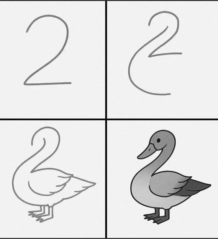 Ideia de Desenho para Desenhar: Como Desenhar um Cisne Fácil