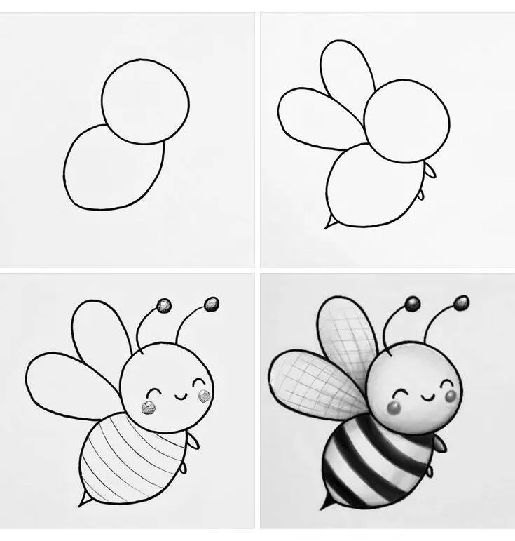 Ideia de Desenho para Desenhar: Como Desenhar uma Abelha Fácil
