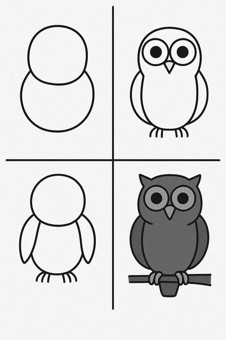 Ideia de Desenho para Desenhar: Como Desenhar uma Coruja Fácil