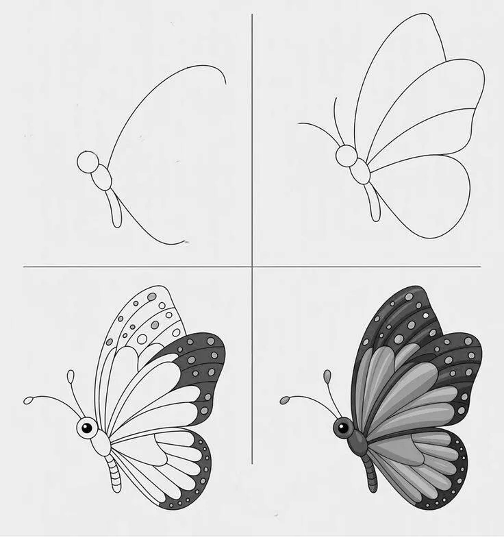 Ideia de Desenho para Desenhar: Como Desenhar uma Borboleta Fácil