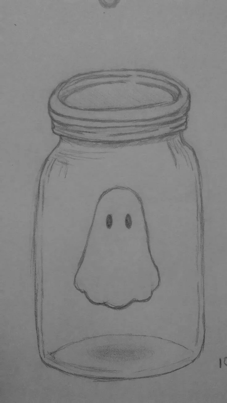 Coisas para Desenhar: Desenho de um Fantasminha em um Pote