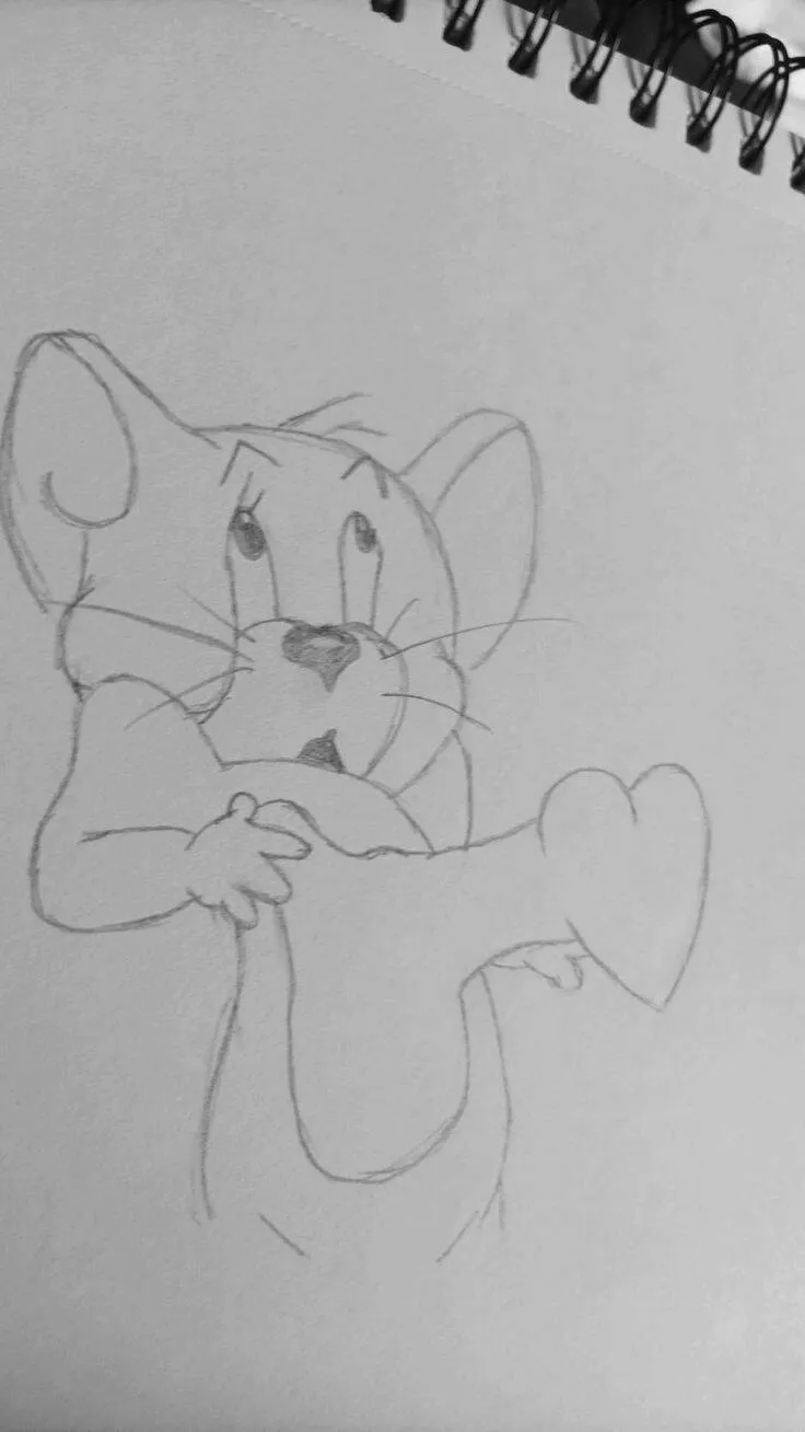 Coisas para Desenhar: Desenho de um Rato Fofo com Coração