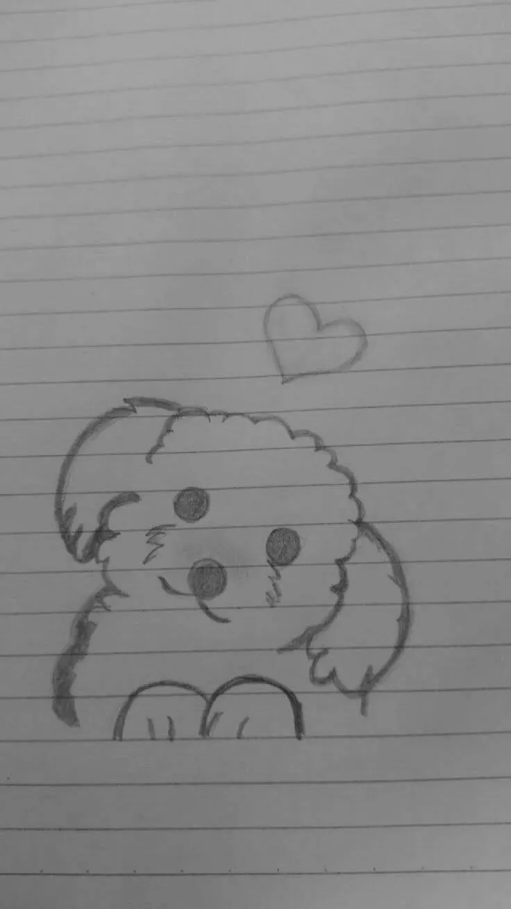 Coisas para Desenhar: Desenho de um Cachorrinho Fofo com Coração