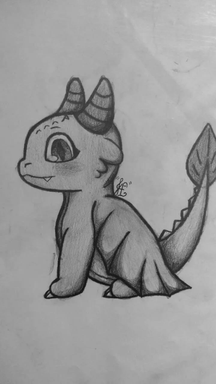 Coisas para Desenhar: Desenho de um Dragão Fofo