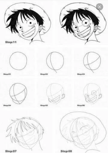 Ideia de Desenho para Desenhar: Como Desenhar o Luffy Fácil