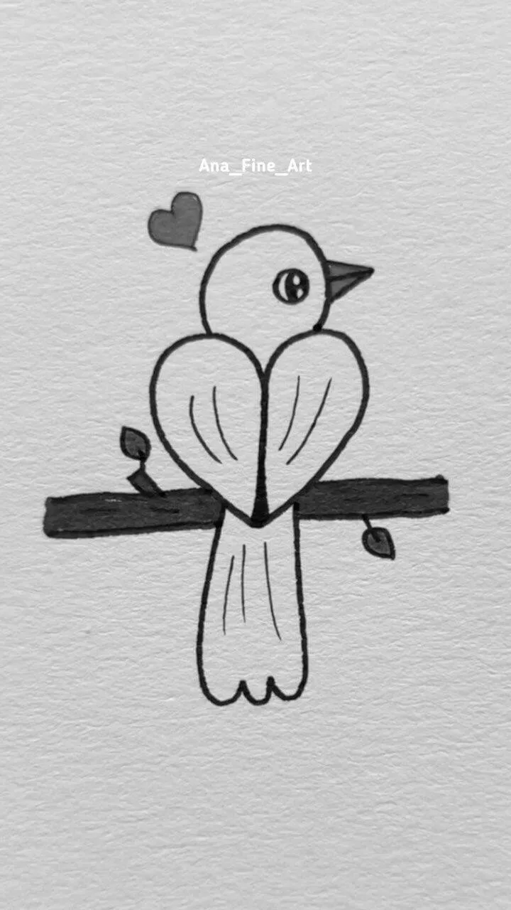 Cose da disegnare: disegnare un uccello con un cuore