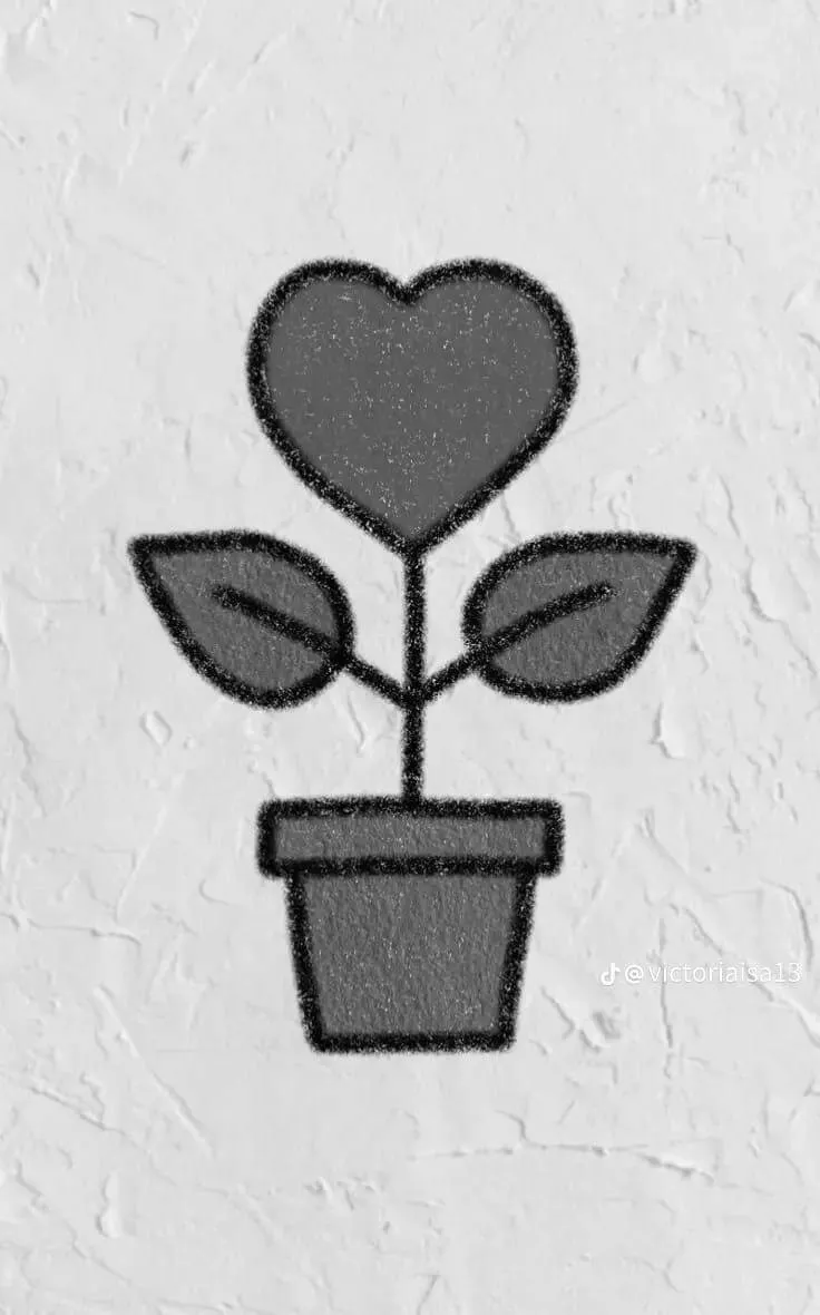 Cose da disegnare: disegnare una pianta con un cuore