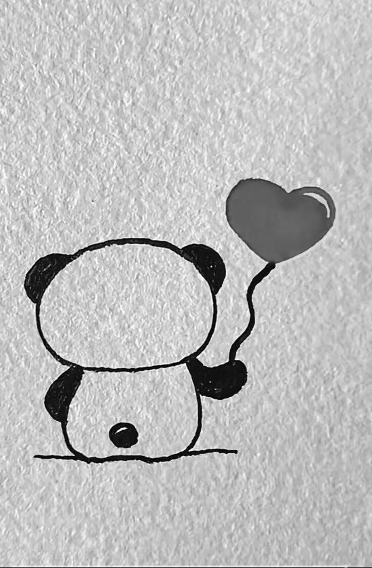 Coisas para Desenhar: Desenho de um Panda Fofo com Coração