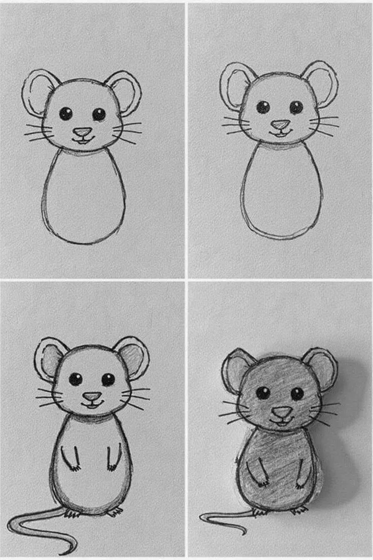Coisas para Desenhar: Desenho de um Rato Fofo