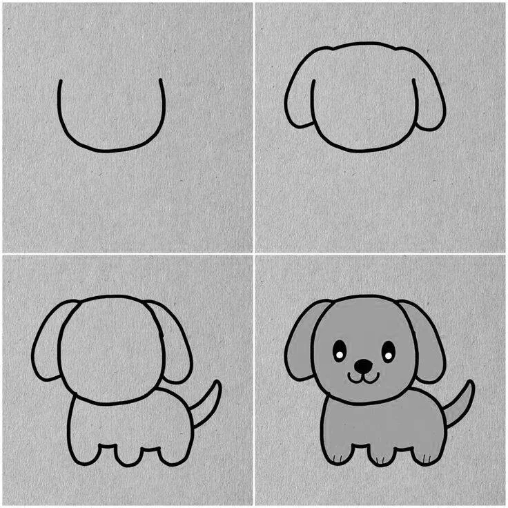 Ideia de Desenho para Desenhar: Como Desenhar um Cachorrinho Fácil