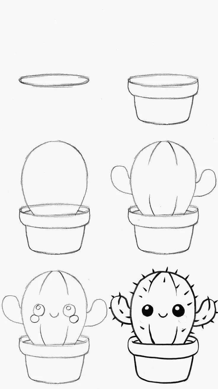 Drawing Idea for Drawing: How to Draw a Cactus Easy