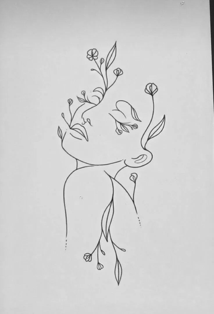 Dinge zum Zeichnen: Eine Frau mit Blumen zeichnen