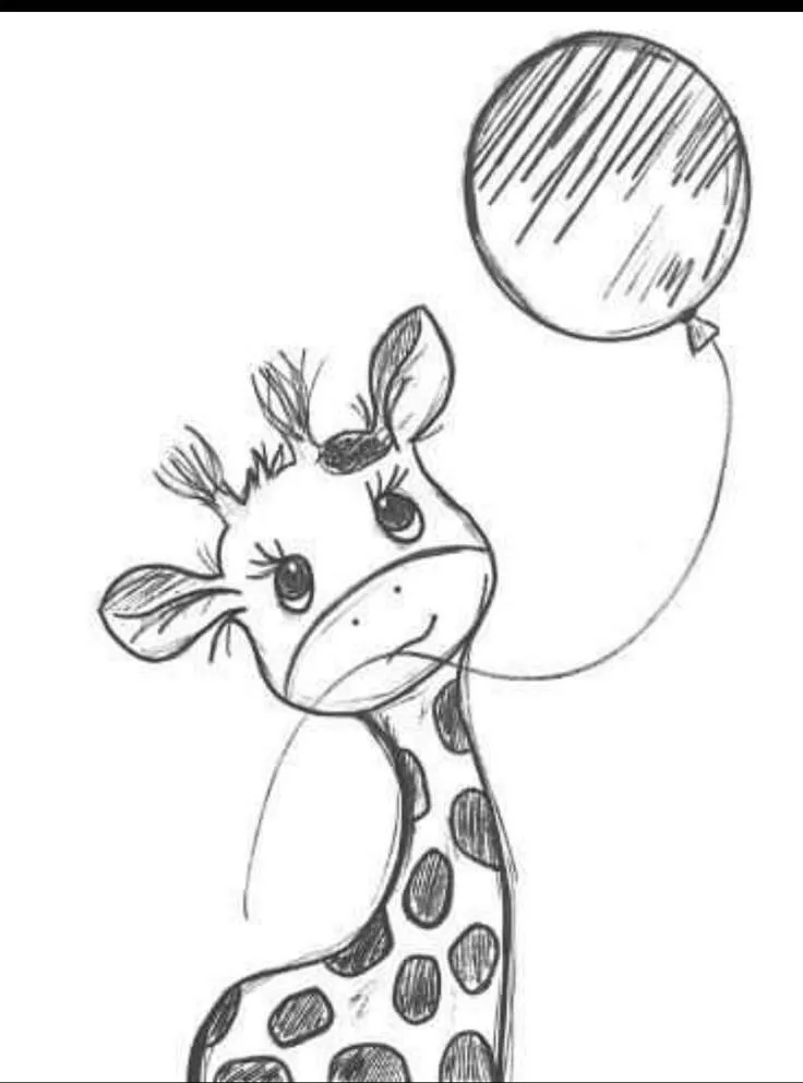 Coisas para Desenhar: Desenho de uma Girafa Divertida com Balão